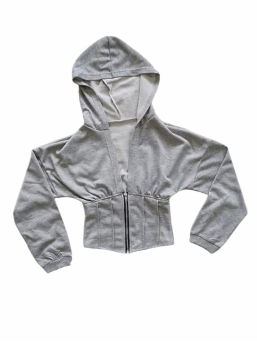 Light Grey Corset Zipped Hoodie🩶🩶🩶